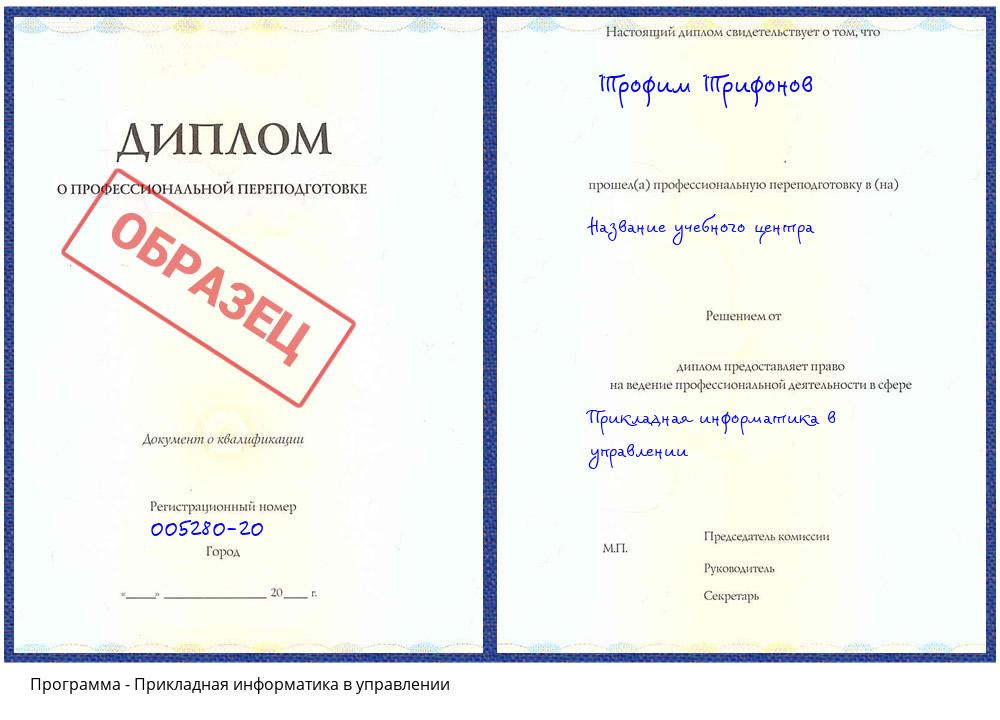 Прикладная информатика в управлении Салехард