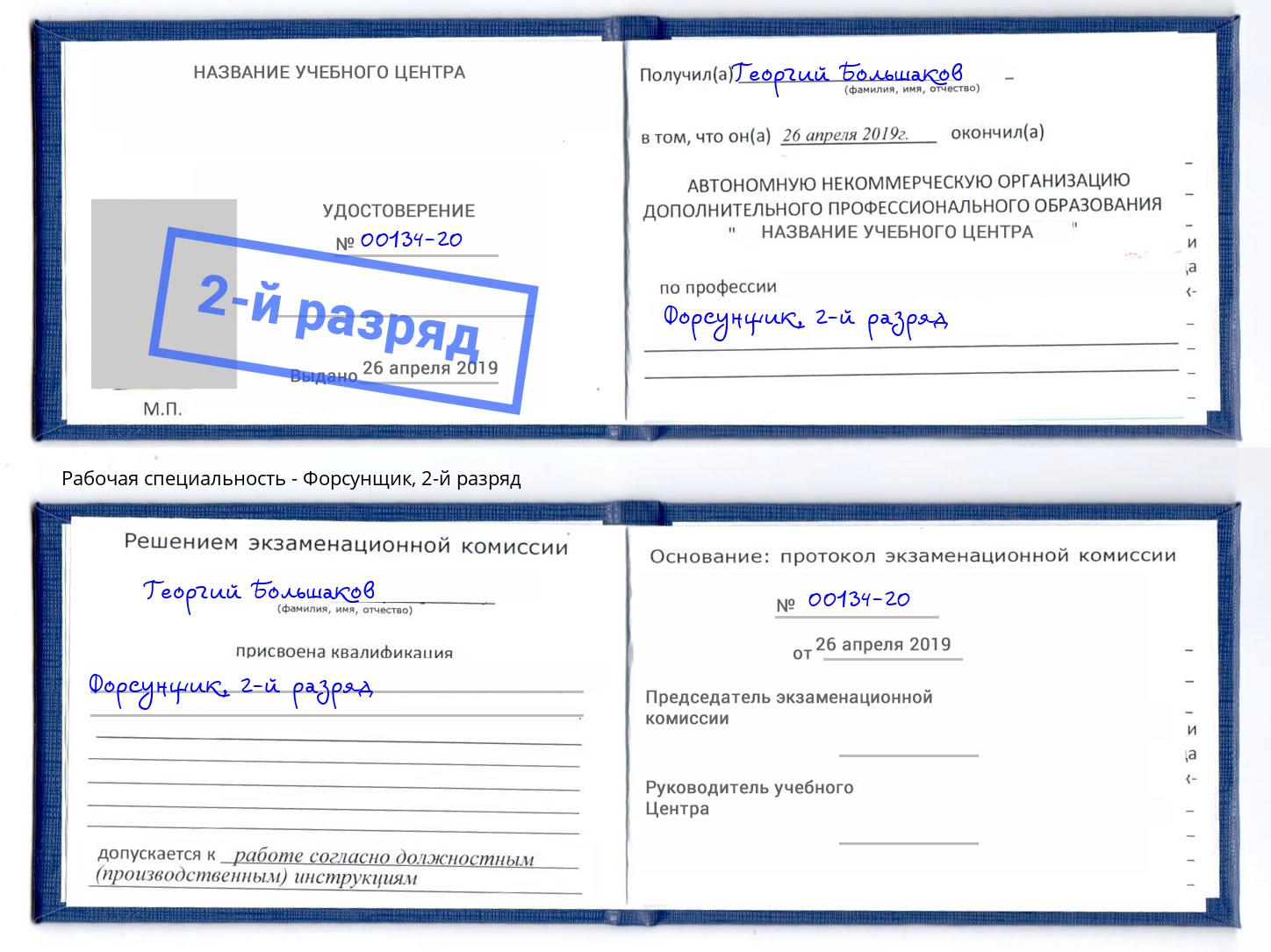 корочка 2-й разряд Форсунщик Салехард
