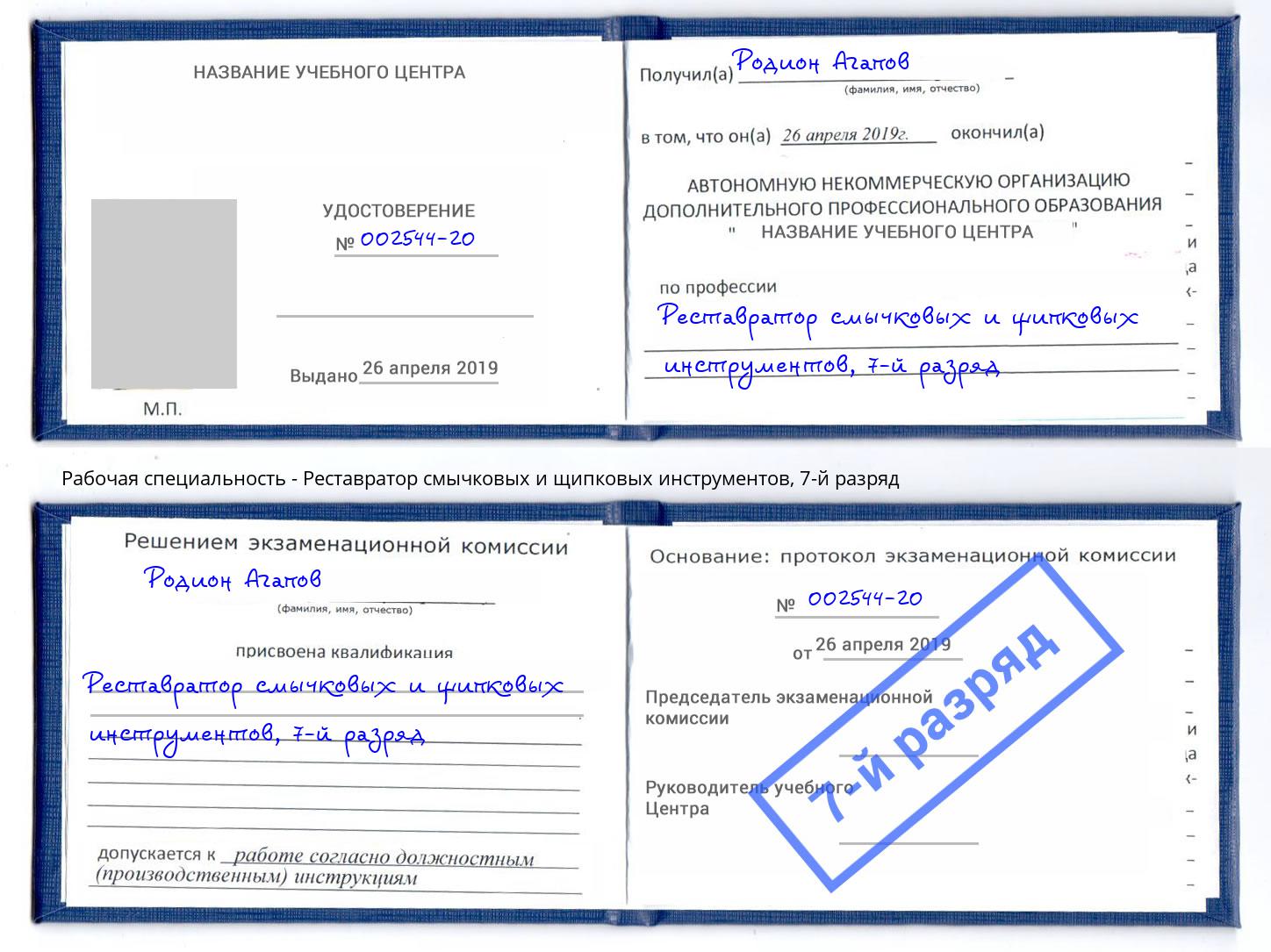 корочка 7-й разряд Реставратор смычковых и щипковых инструментов Салехард